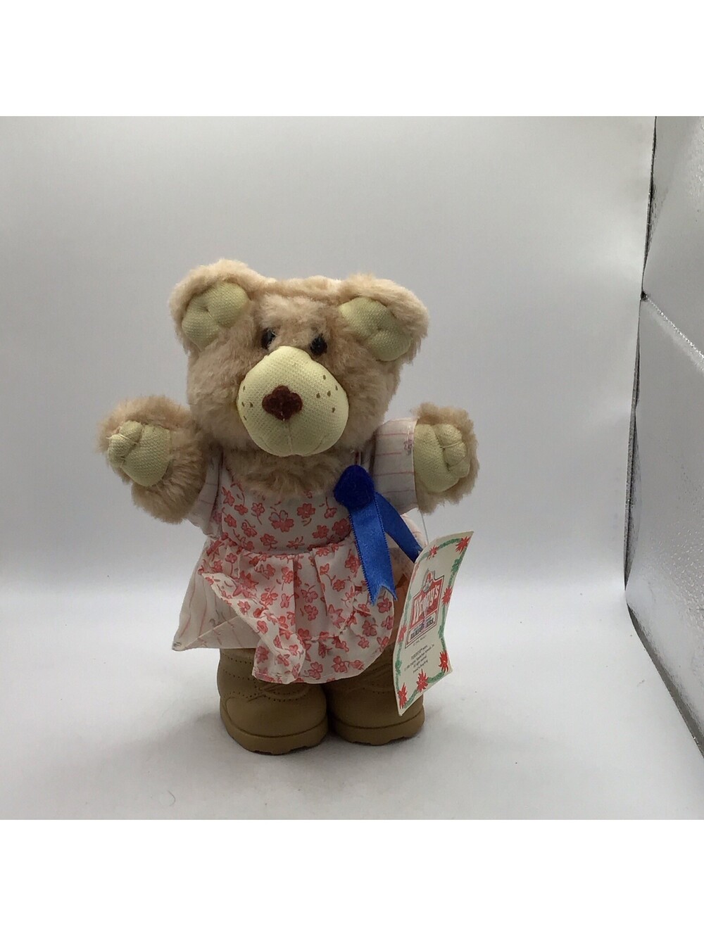 1986 Wendys Kids Meal Furskins Hattie Holiday Plush Stuffed Teddy Bear Country
